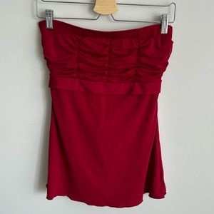 Red ruched Y2K tube top